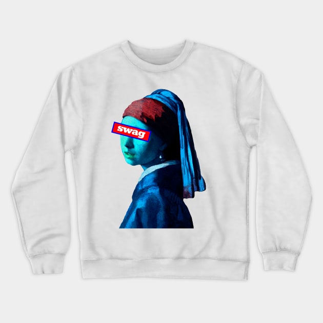 girl with a pearl earring Crewneck Sweatshirt by denpoolswag